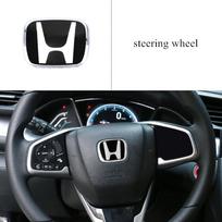 Car Steering Wheel Emblem H-Sticker Auto Front Grille Trunk Modification Accessory For Honda Civic 8th 9th 9.5th 10th px5 Generation 2016-2021 Hatchback