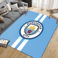 Man City Flannel Pattern Square Carpet,Area Rug,Carpet Rug for Living Room Bedroom Sofa Playroom Decor,Non-slip Floor Mat 60x90cm( 23x35in )