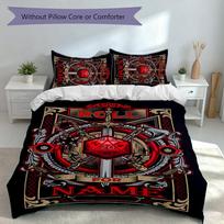 3pcs Custom Name Dungeons & Dragons Set,Includes 1 Duvet Cover and 2 Pillowcases,All-season Bedroom Decor 135cmx200cm white