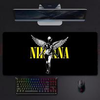Classic Rock Band NNirvana Mouse Pad Large Gaming Mousepad With Stitched Edges Thickened Desk Mat Pc 800x300x2mm black