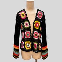 Retro Chic Crochet Lace V-Neck Summer Cardigan - Women's Lightweight Long Sleeve Top One Size beige