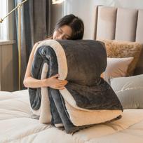 Žieminės lovos antklodės Vienspalvės vilnos antklodės Suaugusiems stora šilta sofa Žiemos antklodė Super minkšta šilta antklodės užvalkalas Prabangus 100x150cm tamsiai pilka spalva