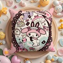 My Melody mielas pagalvės užvalkalas pliušinis audinys minkštas dvipusis spausdintas sofa šiltas žiemos namai vaiko dovana pagalvės užvalkalas 12x12Inch black