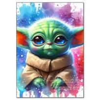 5D Deimantinė tapyba Disney Yoda kūdikis Pilna deimantinė siuvinėjimo animacija PASIDARYK pats kalnų krištolo paveikslai Kryželiu siuvinėjimo rinkiniai Amatai Namų dekoras Round 30x40cm