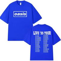 2025 Summe O-Oasis Live Tour T-Shirts Men's Women Casual High Quality 100% Pure Cotton Printed Breathable T-shirt British Y2k 4XL black