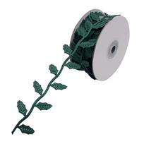 3D Leaf Lace Trim 10m Roll Colored Fabric Decorative Ribbon Multipurpose Leaf Gift Wrapping Ribbon for DIY Sewing Festival gray