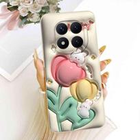 Animacinio triušio dėklas Redmi Note 15 Pro telefonui, mielas minkštas telefono dėklas Xiaomi Redmi Note15 Note 15 Pro 5G telefonams, Capa Fundas Redmi Note 15 Pro 5g beige