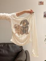 Pure desire slanted shoulder off-the-shoulder lace long-sleeved T-shirt women's early autumn pleated waist bottoming shirt one-word shoulder top L beige