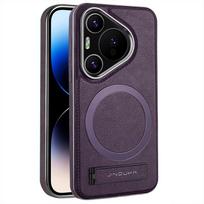 Magnetic Charging Cowhide Leather Case For Huawei Pura 80 Pro Plus Pura 70 Ultra Mate 70 Mate60 50 40 Bracket Holder Phone Cover Huawei Mate 40 Pro violetinė