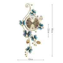 Metal Butterfly Wall Clock Home Fashion Creative Decoration Clock  Silent Sweep Seconds Quartz Watch Personality Wall Watchs gray