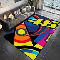 The Doctor Cartoon Head Yellow Carpet Mat Racing Theme Living Room Rug with Number 46 Signature Home Decoration Rugs for Bedroom 40cmx60cm yellow