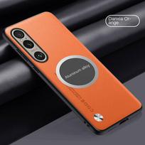 For Sony Xperia 1 VI 10 VI 5 VI Case Soft Vegan Leather Magnetic Protective Back Cover Case For Sony Xperia 1 V 10 V 5V IV Shell For Xperia 5 IV oranžinė