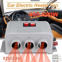 400W-600W 12V/24V Automobilinis ventiliatorius Šildytuvas Atitirpinimo priemonė Rūko šalinimo priemonė Vėsinimo priemonė Džiovintuvas Defogger Automobilinis Nešiojamas Šildymas Automobilinis šildytuvas Automobilio priedai 12V black