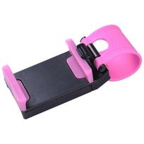 Pink Lazy Phone Holder For Car Steering Wheel Customizable Mount