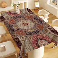 Vintage Persian Rectangle Tablecloths Printed Table Cloth for Farmhouse Holiday Wedding Party Dining Table Decor 90x140cm black