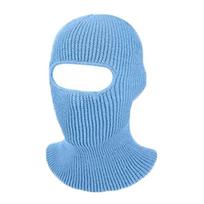 Balaclava Skullies 1-Hole Collar Hat Full Face Cover Men Beanies Hat Women Winter Cap Knitted Hats gray