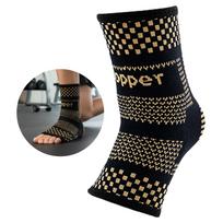 1pcs Copper Ankle Brace Infused Compression Sleeve Support Ankle Achilles Tendon Pain Relief Plantar Fasciitis Sprained Unisex M black