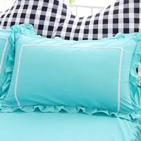 Set of Two Pink Korean-Style Lace Pillowcases for Student Dormitories with Brushed Ruffles and High Aesthetic Appeal 48x74cm (Set of Two)