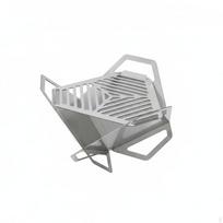 Stainless Steel Briquette Grill Foldable Design Mini Outdoor Easy Assembly 24.5*14.5cm