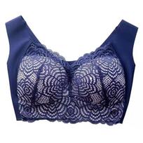 Plus Size Lace Wireless Push-Up Bra: Sexy, Ultra-Thin, Sports Sleep Vest 6XL gray