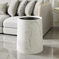 Nordic Marble Texture Trash Can Rolling Cover Type Bedroom Toilet Trash Bin Odor Proof Wastebasket Bathroom Accessories M  27X23.5X21.5cm