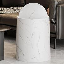 Nordic Marble Texture Trash Can Rolling Cover Type Bedroom Toilet Trash Bin Odor Proof Wastebasket Bathroom Accessories L   31.5X26X24cm