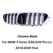 Chrome Grille Double Single Line M Color Grill For BMW 5 Series G30 Pre-facelift 2017-2020 Racing Style 525 530 540 Accessories Dual Chrome Black
