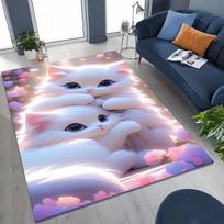 3D Kawaii Cute Kitten Paw Printed Carpet Baby Room Crawling Mat Living Room Bedroom Rug Suitable for Cat Lovers' Home Decoration 50X80CM