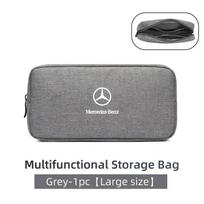 Car Digital Storage Bag USB Data Cable Organizer For Mercedes Benz AMG A B C E S Class A180 CLK CLA GLE W212 C200 C300 W204 W205 black