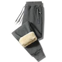 Vyriškos avies vilnos šiltos kelnės su elastingu juosmeniu, laisvo kirpimo, su rankogaliais, rudens/žiemos - dideli dydžiai 3XL gray