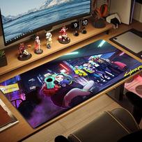 Cyberpunk Color Mouse Pad Large Gaming Table Cushion Non-slip Laptop Tablet Big Mousepad XXL Mat Mini PC Playmat With Lock edge 30cmx80cm(11.8x31.5inch)