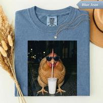 Comfort Colors® Chicken Milkshake Shirt, Funny Hen Graphic Tee, Cool Chicken Lover T-Shirt, Chicken Mom Gift, Farm Life Animal Tee, Vintage 130 black