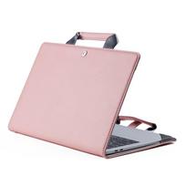 MacBook Pro Air 13 14 16 colių apsauginis dėklas PU odinė nešiojamojo kompiuterio krepšys Vyrams Moterims Studentams Biurui Kelionėms 14 rausva