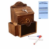 Wooden Suggestion Box Lockable Mail Post Box Retros Letter Box  Retail Style 2