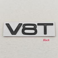 3D Metal V8T Logo Car Rear Trunk Side Fender Car Emblem Badge Sticker Decal For  Audi RS6 RS7 RS A8 Q8 S8 SQ7 SQ8 Car Accessories