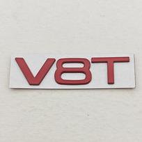 3D Metal V8T Logo Car Rear Trunk Side Fender Car Emblem Badge Sticker Decal For  Audi RS6 RS7 RS A8 Q8 S8 SQ7 SQ8 Car Accessories