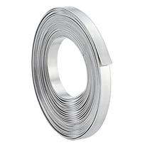 Aliuminio viela, Plokščia rankdarbių viela, Rėmelio juostelė kabošonams papuošalų gamybai, Žaliava(Neapdorotas), 10x1mm, apie 25,00 pėdų(7.62m)/Ridenti white