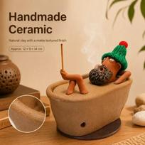 Lazy Bath Man Incense Burner - Relaxing Aromatherapy Holder For Bathroom & Home Decor, Stress Relief Gift one size
