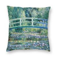 Vandens lelijos Claude Monet Dailės Pagalvės užvalkalai Sofos Dekoracija Prancūzų dailininkas Menas Kvadratinis Mesti pagalvės užvalkalas 45x45 Pagalvės užvalkalas 30x30cm gray
