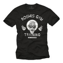 Anime Nerd Mens T-Shirt with Roshis GYM - Mens Bodybuilding Training Shirt 4XL gray