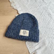 Korean Style Casual English Cloth Label Long Camel Hair Knitted Hat Autumn and Winter Warm Woolen Hat Dome Ear Protection Hat One Size gray