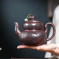 650ml High-end Yixing Purple Clay Teapots Master Handmade X Pot Raw Ore X Mud Kettle with Infuser Zisha Tea Set Accessories gray
