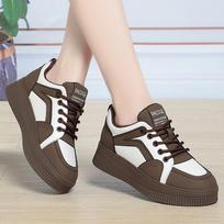 Spring Autumn Fashion Lace Up Sports Running Casual Women's Shoes Walking Travel Outdoor Comfort Thick Sole Flats Shoes 36 beige