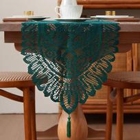 Cotton Table Dresser Rectangular Lace Table Runner Dining Coffee Tea End Tables Doilies Cover Home Wedding Party Decor M157 40x180cm black