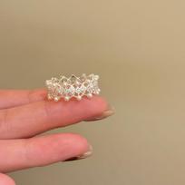 Elegant Adjustable Floral Lace Ring: Fashionable, Sweet, and Stackable for Women Open Adjustable brown