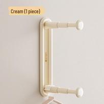 Double-Layer Wall-Mounted Retractable Clothes Drying Rack (No-Drill, Self-Assembling) kreminė