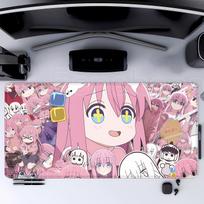 Bocchi The Rock Mousepad Large Gaming Game Rubber Computer HD Print Mouse Pads Gamer Locking Edge Nonslip Accessories desk mat LockEdge 400x800x2mm gray
