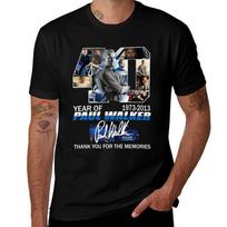 40 Years Of Fast And Furious 19732013 Paul Walker Signature Thank You For The Memories  Designer Cl Tshirt 2XL black