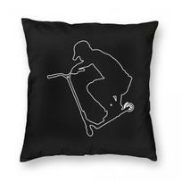 Freestyle Scooter Deck Grab Stunt Pillowcase Polyester Linen Velvet Pattern Zip Decorative Pillow Case Bed Cushion Cover x 40cmx40cm(16x16Inch) white