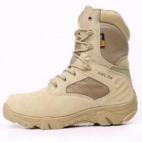Men Military Boots Winter Leather Black Special Force Desert Ankle Combat Boots Safety Work Shoes Boots 44 beige